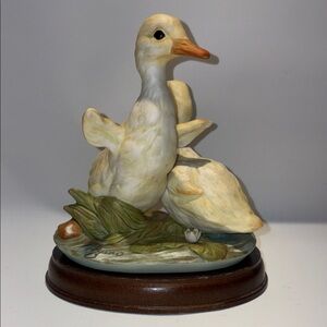 Homco Cream and Brown Duck Figurine